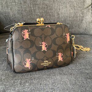 Coach Signature Mouse Print Kisslock Crossbody 80181 NWT